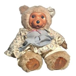 Robert Raikes Stacie Only Best Friends Collection 1990s Bear Blue Gingham Dress